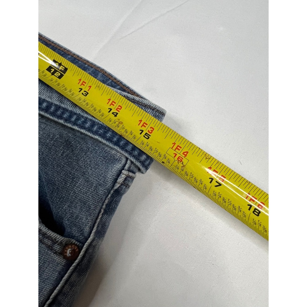 Express Relaxed Tapered Mid Rise Jeans Medium Wash Denim Belted 4R 006711639 - Picture 7 of 7